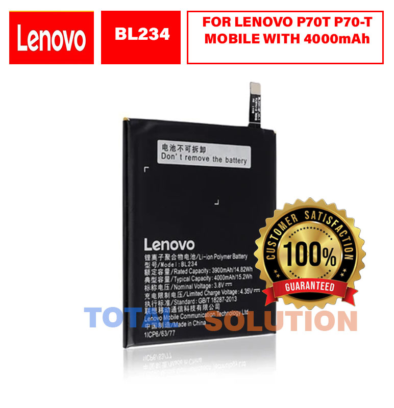 Original Lenovo A5000 Vibe P1M P1MA40 P70 P70T P70A Battery BL234 - 4000mAh