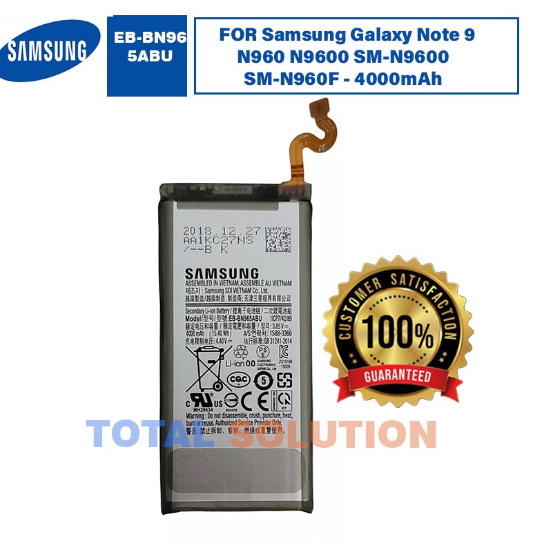 Original Brand New Samsung Galaxy Note 9 Samsung  Battery Samsung  EB-BN965ABU - 4000mAh