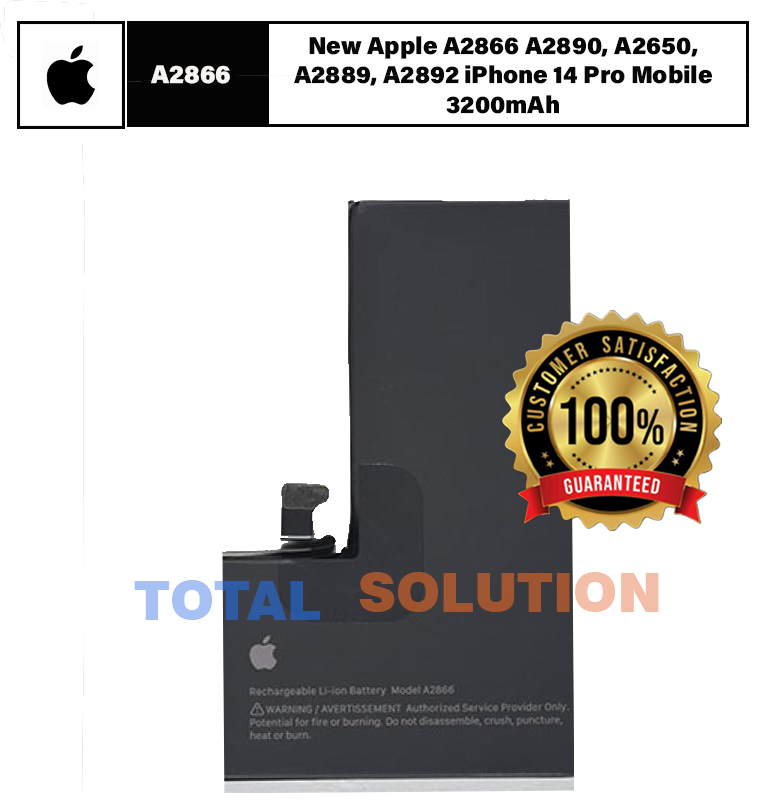 100% Original New Apple A2866 A2890, A2650, A2889, A2892 iPhone 14 Pro Mobile 3200mAh Battery with 6 months warranty.