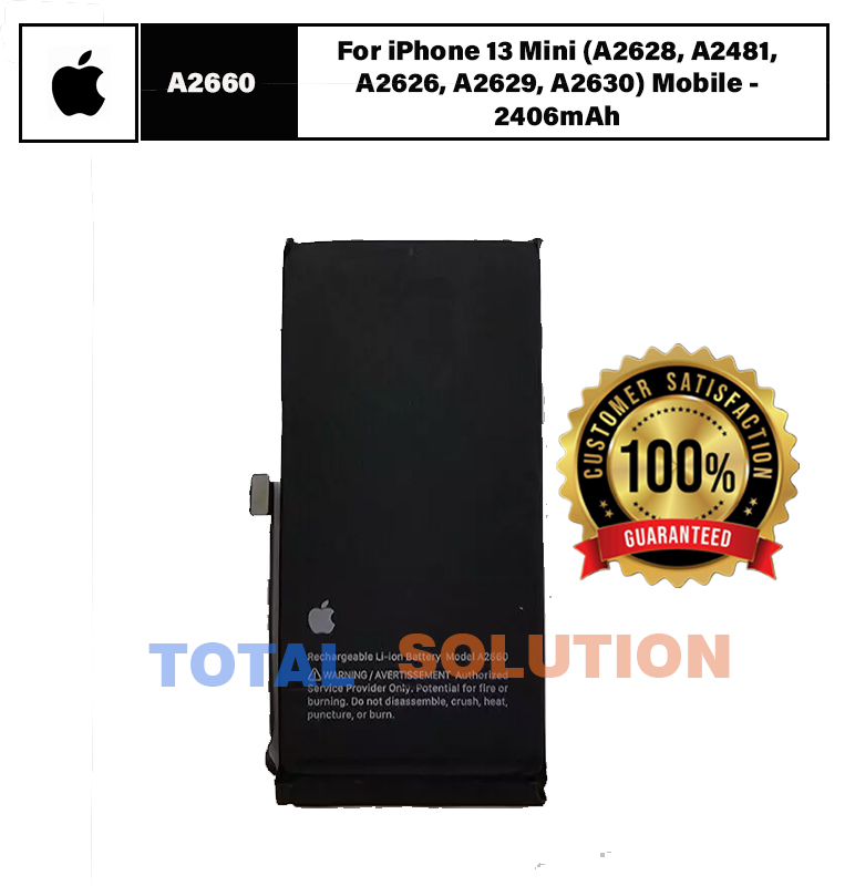 Original Apple A2660 Battery For iPhone 13 Mini (A2628, A2481, A2626, A2629, A2630) Mobile - 2406mAh