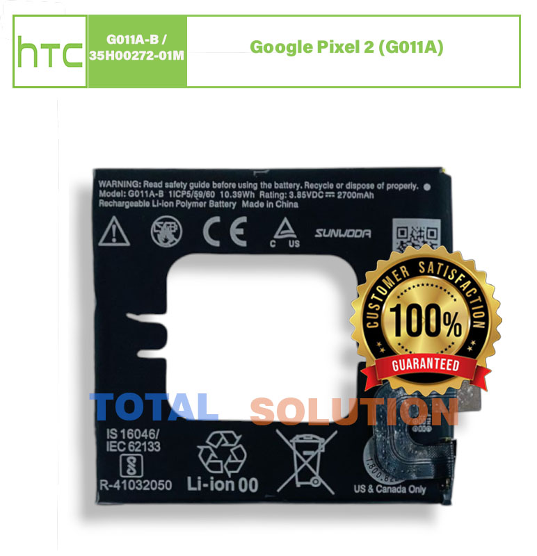 Original HTC G011A-B  35H00272-01M  Battery For Google Pixel 2 (G011A) - 2700mAh