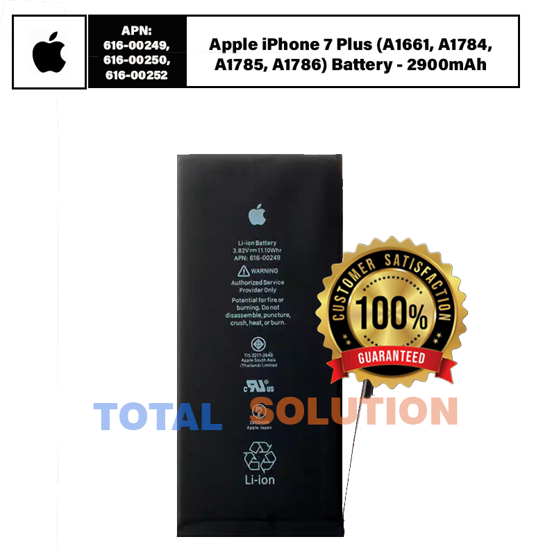 Original Apple iPhone -APN: 616-00249, 616-00250, 616-00252   battery for  iphone 7 Plus (A1661, A1784, A1785, A1786) Battery - 2900mAh