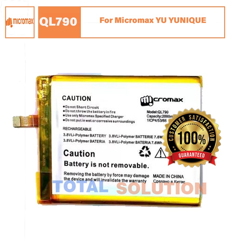 100 %Original QL790 Battery For Micromax YU YUNIQUE Mobile with 2000mAh