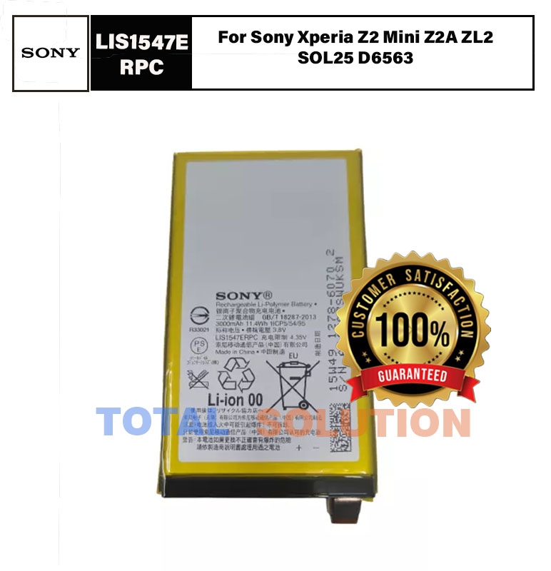 100% BRAND NEW Original  Sony  Battery - LIS1547ERPC for Sony Xperia Z2 Mini Z2A ZL2 SOL25 D6563 With 3000 mAh and 6 months warranty.
