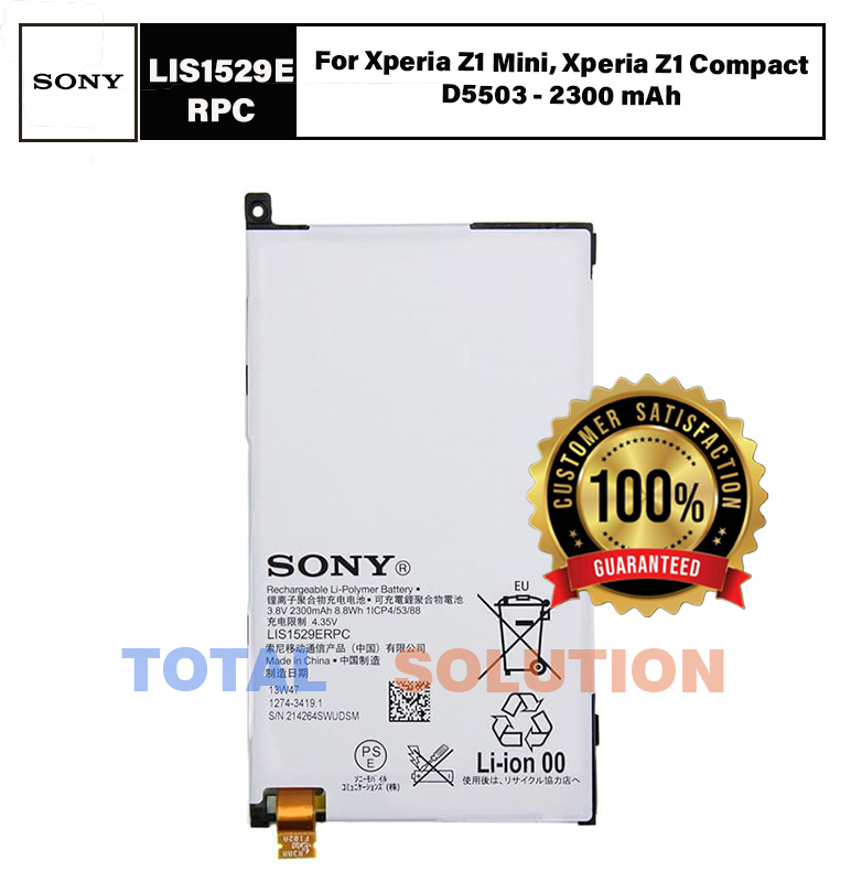 Original Sony Battery LIS1529ERPC  For  Sony Xperia Z1 Mini, Xperia Z1 Compact D5503 - 2300mAh