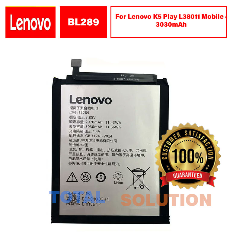 Original  BRAND NEW Lenovo BL289 For Lenovo K5 Play L38011 Mobile - 3030mAh