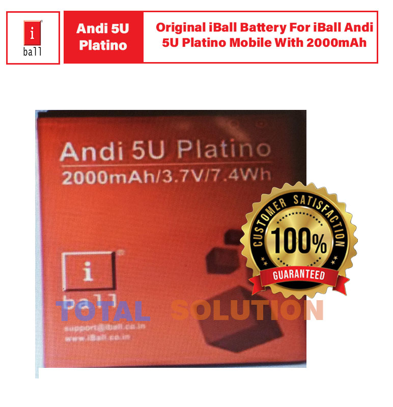 Original iBall Battery For iBall Andi 5U Platino Mobile With 2000 mAh and 3 months guarantee.