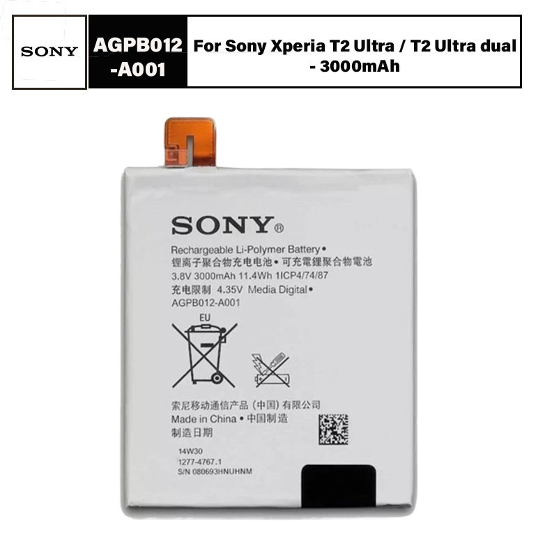 100% Original Sony Battery - AGPB012-A001 For Sony Xperia T2 Ultra dual - 3000mAh