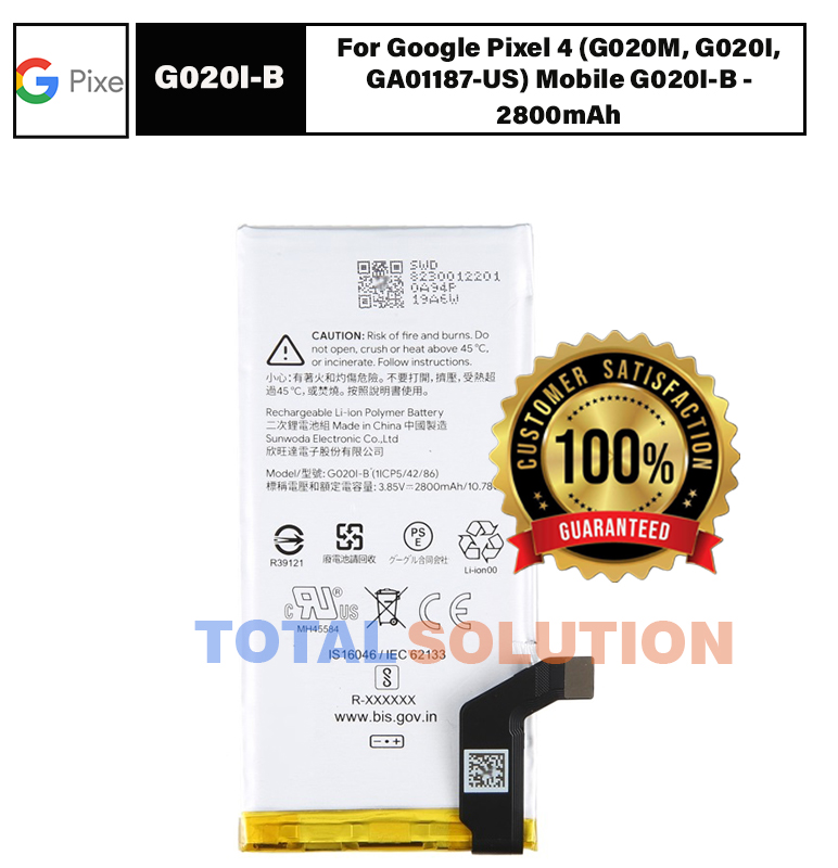 Original Battery For Google Pixel 4 (G020M, G020I, ) Mobile G020I-B - 2800mAh