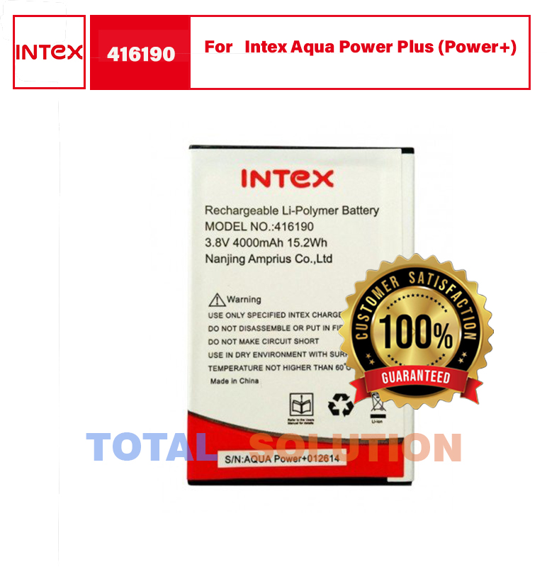 Intex 416190 BATTERY For Intex Aqua Power Plus (Power+) Mobile with 4000mAh
