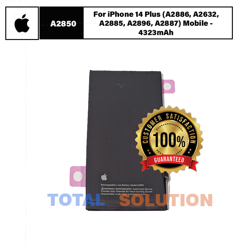 Original Apple A2850 Battery For iPhone 14 Plus (A2886, A2632, A2885) Mobile - 4323mAh