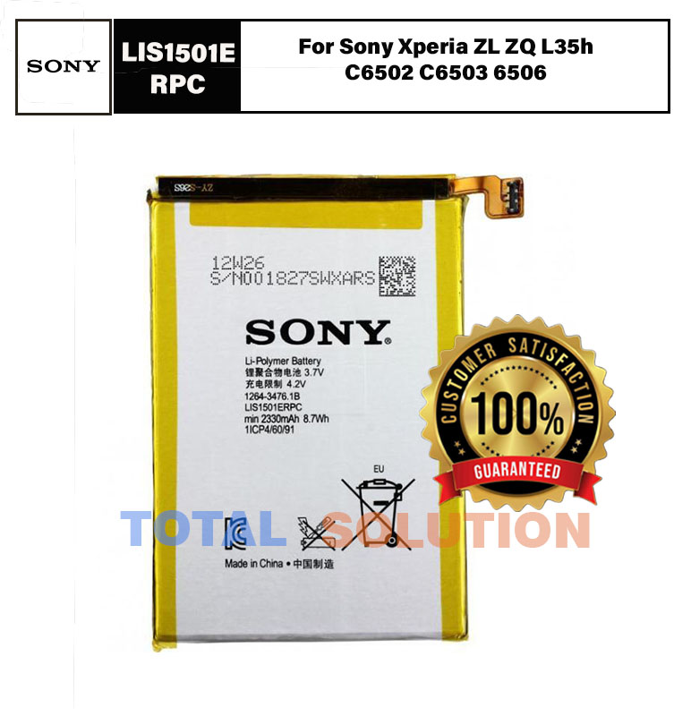 Original Battery For Sony Xperia ZL ZQ L35h C6502 C6503 6506 LIS1501ERPC 2330mAh