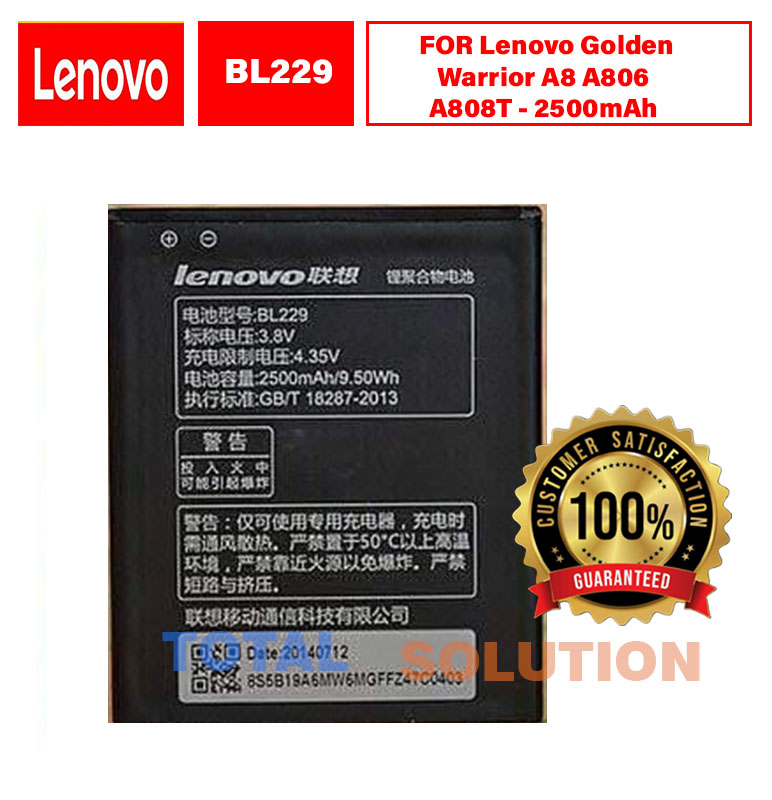 ORIGINAL BRAND NEW  LENOVO BL229 BATTERY FOR Lenovo Golden Warrior A8 A806 A808T - 2500mAh