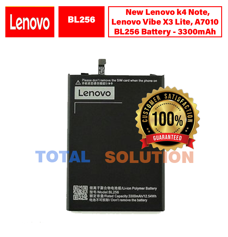 100% Original Brand New Lenovo Battery BL256 for   k4 Note, LENOVO VIBE X3 LITE,   A7010  Battery 3300mAh with 6 months warranty.