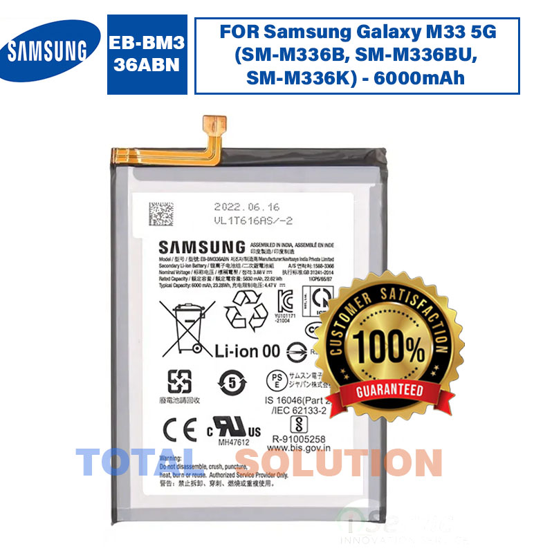 NEW Original Samsung Galaxy M33 5G / M13 4G EB-BM336ABN Battery - 6000mAh
