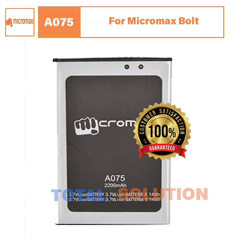 Original Micromax Battery For Micromax Bolt A075 Mobile - 2500mAh