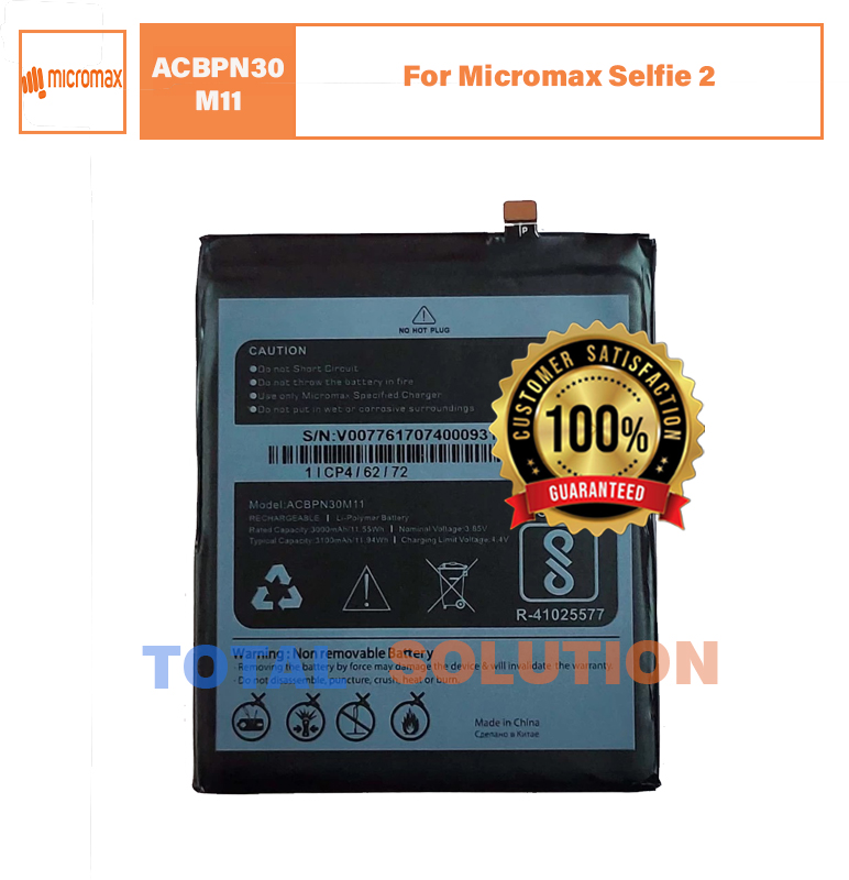 Original Micromax ACBPN30M11 Battery For Micromax Selfie 2 Q4311 - 3100mAh