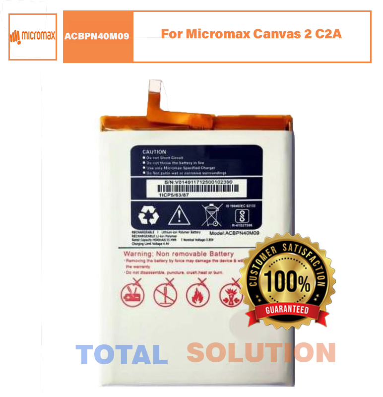 Original Micromax Canvas 2 C2A Battery ACBPN40M09- 4000mAh