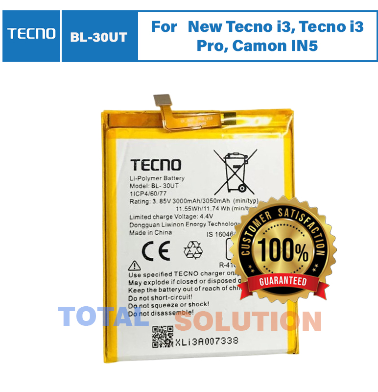 Original Tecno i3 Pro Battery BL-30UT - 3050mAh