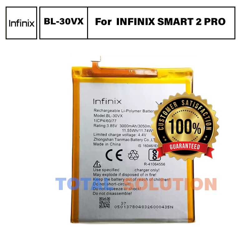 ORIGINAL INFINIX SMART 2 PRO BATTERY BL-30VX BL30VX - 3050mAh