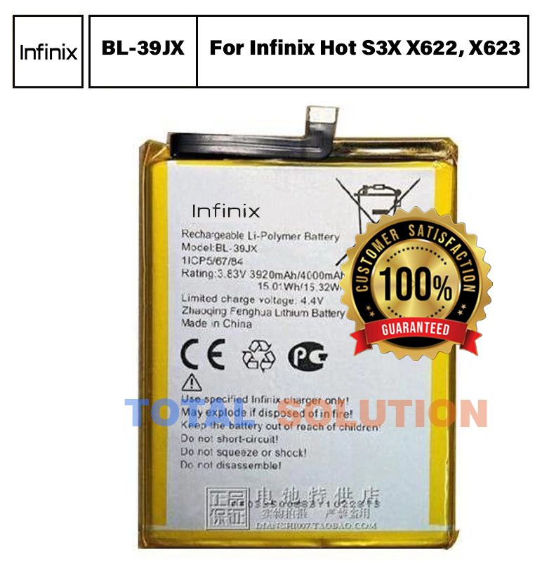 100% Original Brand New Infinix BL-39JX Battery For Infinix Hot S3X X622, X623 - 4000mAh