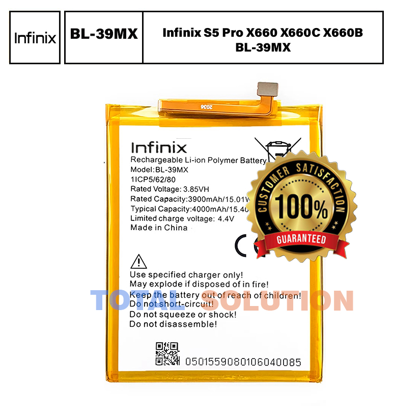 100% Original Brand New Infinix S5 Pro X660 X660C X660B BL-39MX 4000mAh Battery