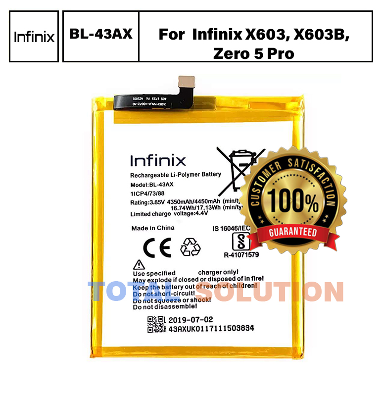 Original Infinix Zero 5 ( X603 ) Battery BL-43AX - 4450mAh