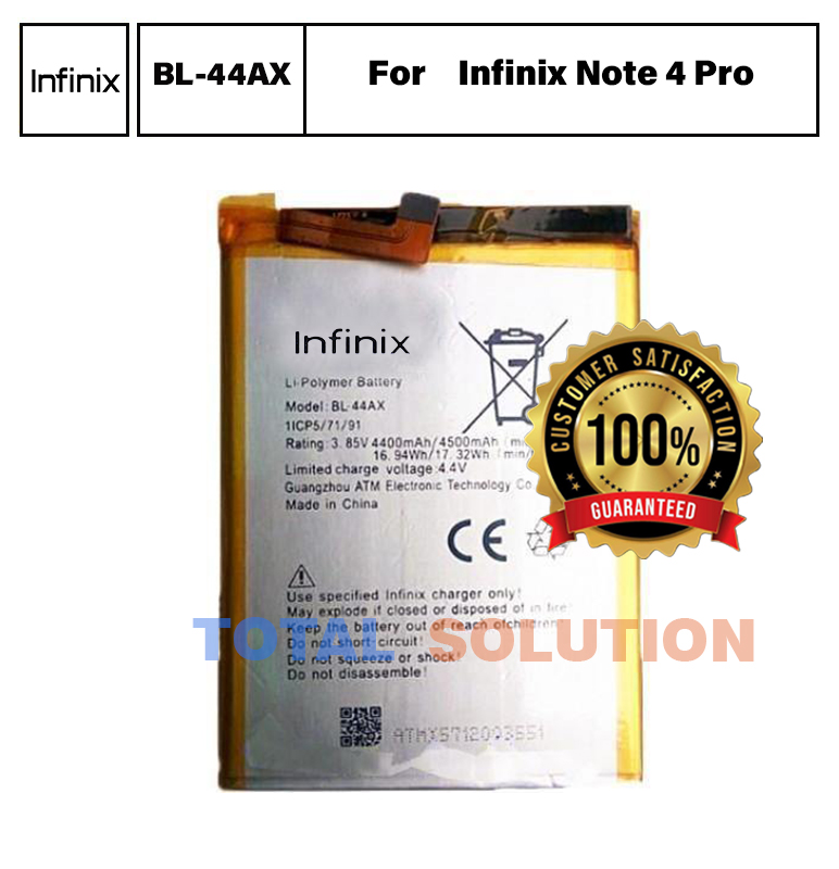 100% Original Brand New Infinix Note 4 Pro X571 BL-44AX Battery