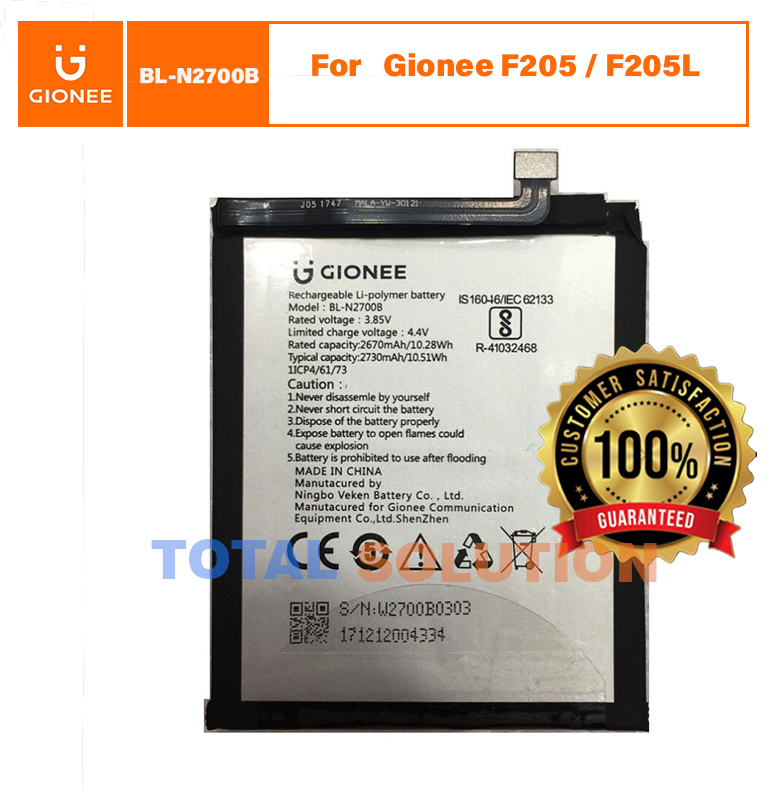 Original Gionee BL-N2700B Battery For Gionee F205 / F205L Mobile - 2730mAh