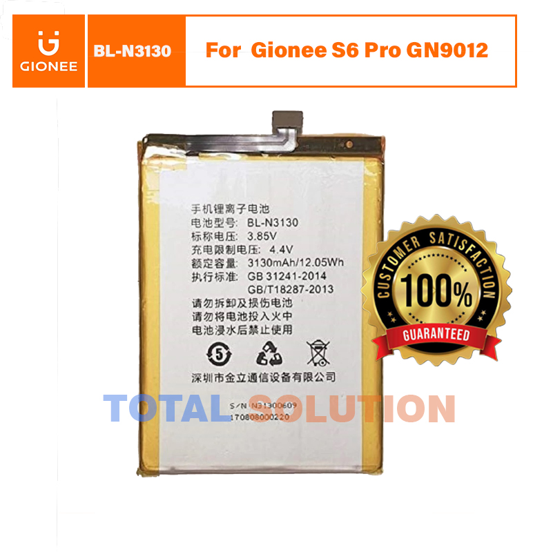 Original BL-N3130 Battery For Gionee S6 Pro GN9012 Mobile 3130mAh BLN3130