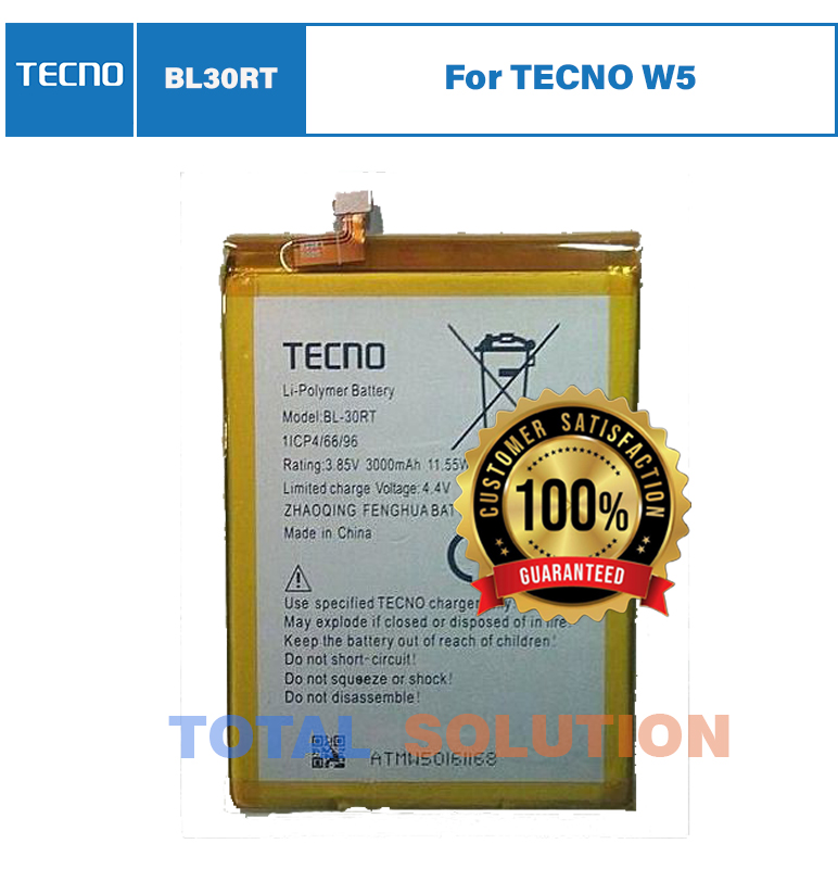 100% ORIGINAL TECNO W5 BATTERY BL-30RT BL30RT - 3000mAh