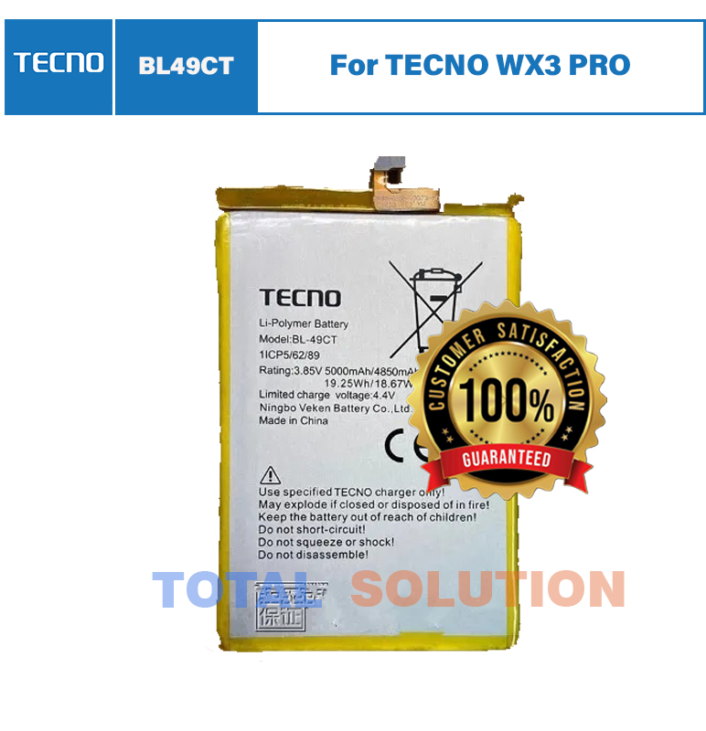 100% ORIGINAL BRAND NEW TECNO WX3 PRO BATTERY BL-49CT BL49CT - 5000mAh