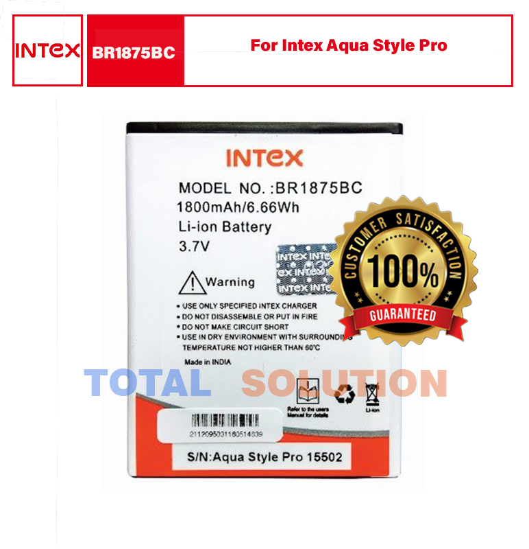 Intex BR1875BC BATTERY For Intex Aqua Style Pro Mobile With 1850mAh
