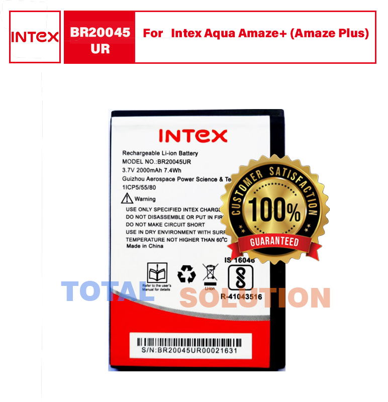Original BATTERY For Intex Aqua Amaze+ (Amaze Plus) Mobile BR20045UR 2000mAh