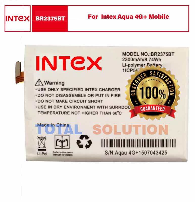 Original Intex BR2375BT Battery For Intex Aqua 4G+ Mobile with 2300mAh