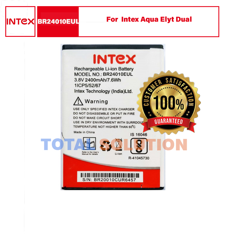 Original BR24010EUL Battery For Intex Aqua Elyt Dual Battery 2400mAh