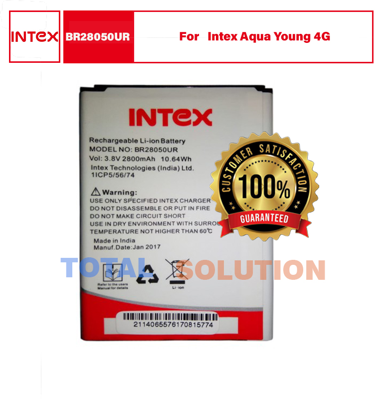 100% Original  Intex BR28050UR Battery for Intex Aqua Young 4G Mobile