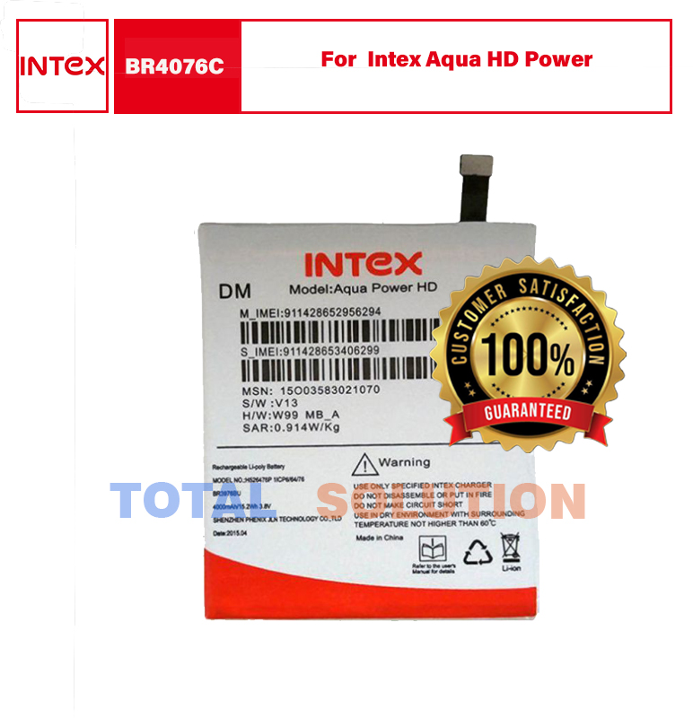 Original BR4076C Battery For Intex Aqua HD Power Mobile With 4000mAh