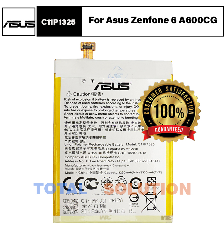 Original Asus Battery For Asus Zenfone 6 A600CG Mobile - 3230mAh C11P1325