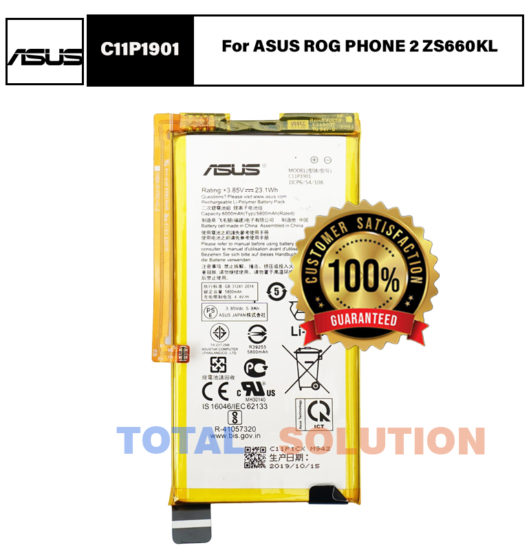100% Original Asus C11P1901 Battery for ASUS ROG Phone 2 ROG 2 ZS660KL I001D with 6000 mAh