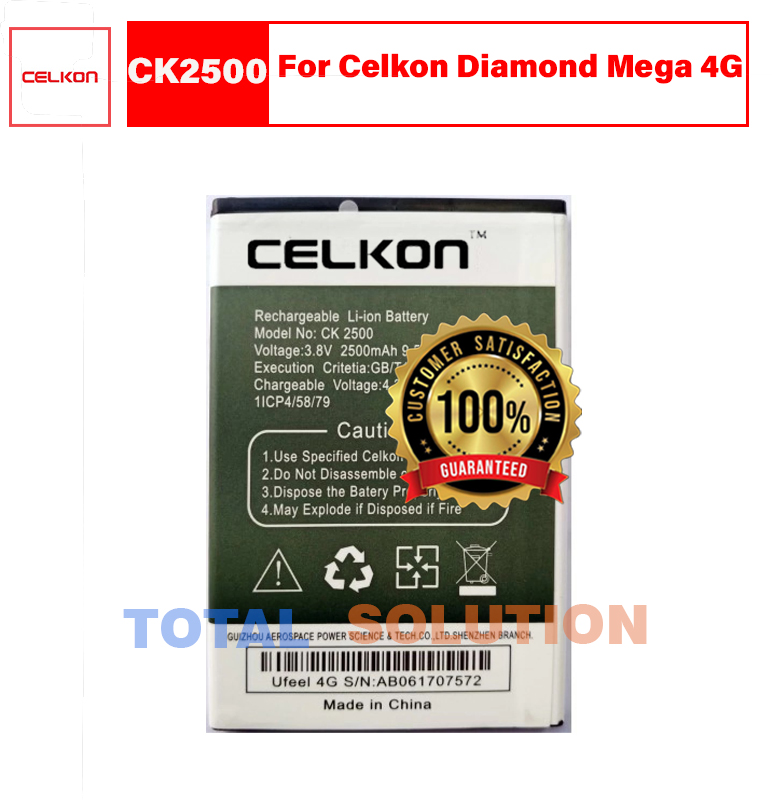 Original CK2500 Battery For Celkon Diamond Mega 4G Mobile 2500mAh