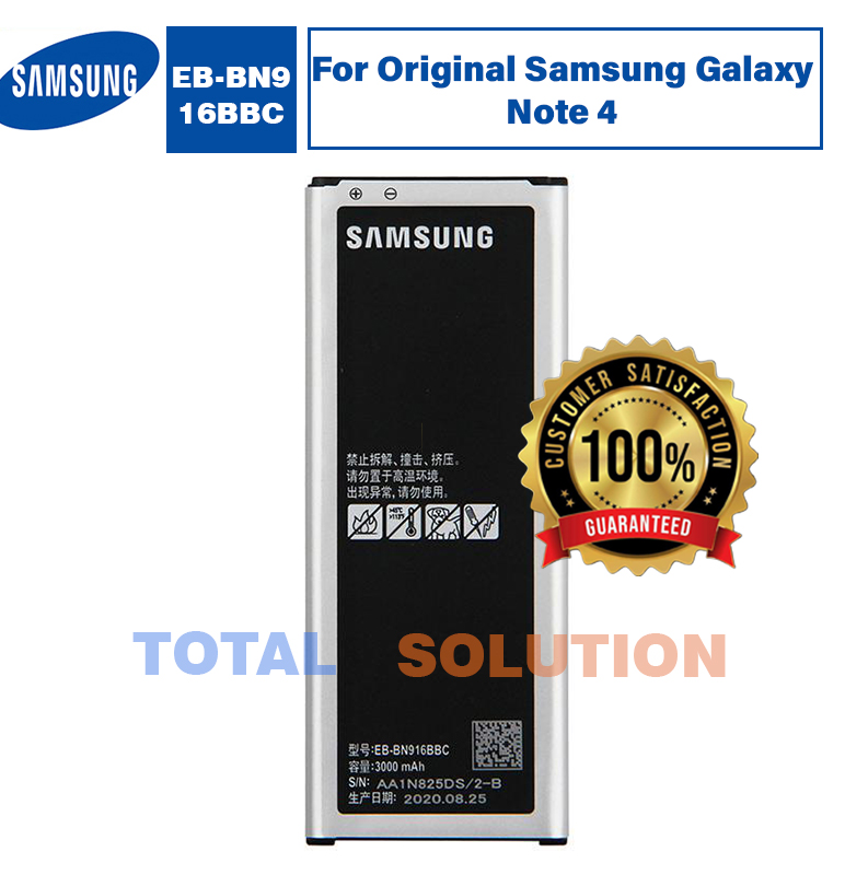 100% Original Brand New Samsung EB-BN916BBC Battery For Galaxy Note 4 (Dual-SIM) N9100 3000mAh
