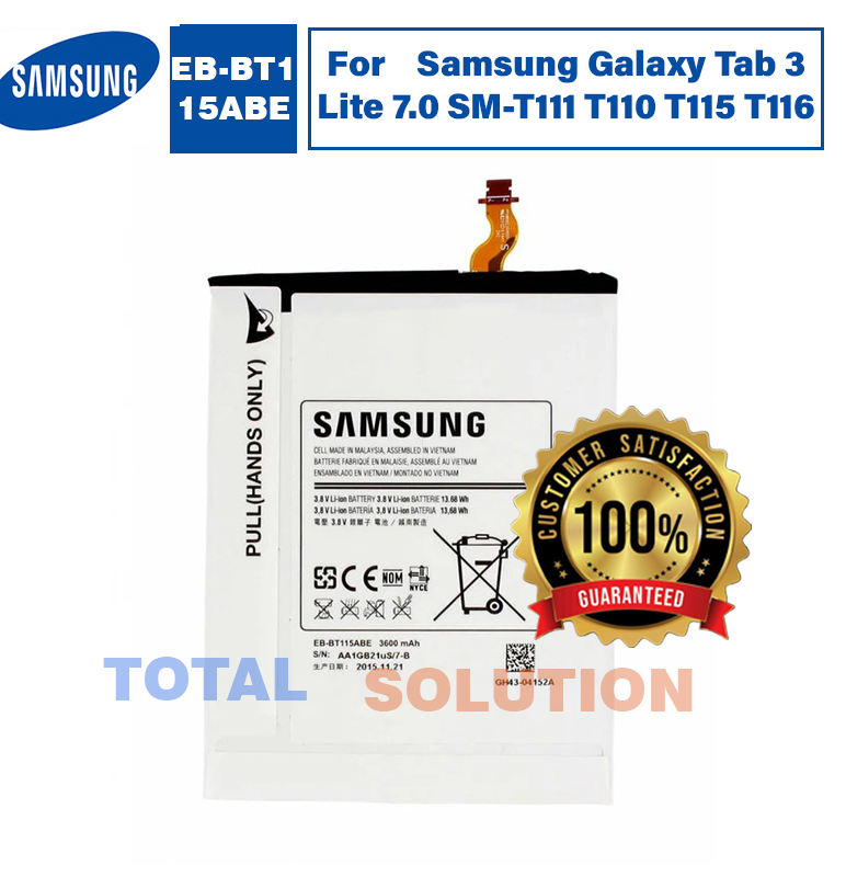 100% Original Samsung EB-BT115ABE Battery For Samsung Galaxy Tab 3 Lite 7.0 SM-T111 T110 T115 T116 3600mAh