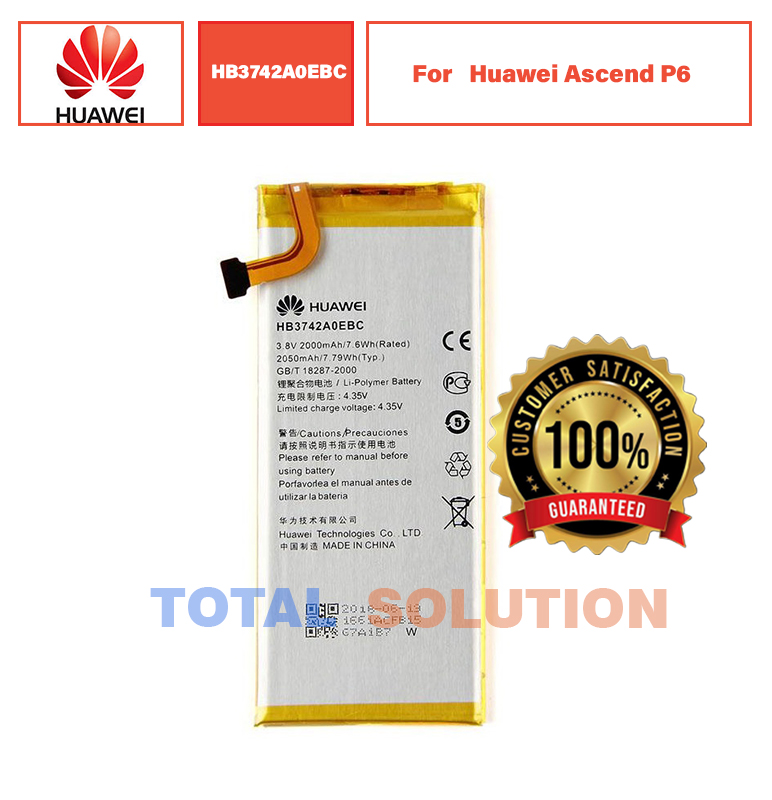 Original HB3742A0EBC Internal Rechargeable Battery For Huawei Ascend P6