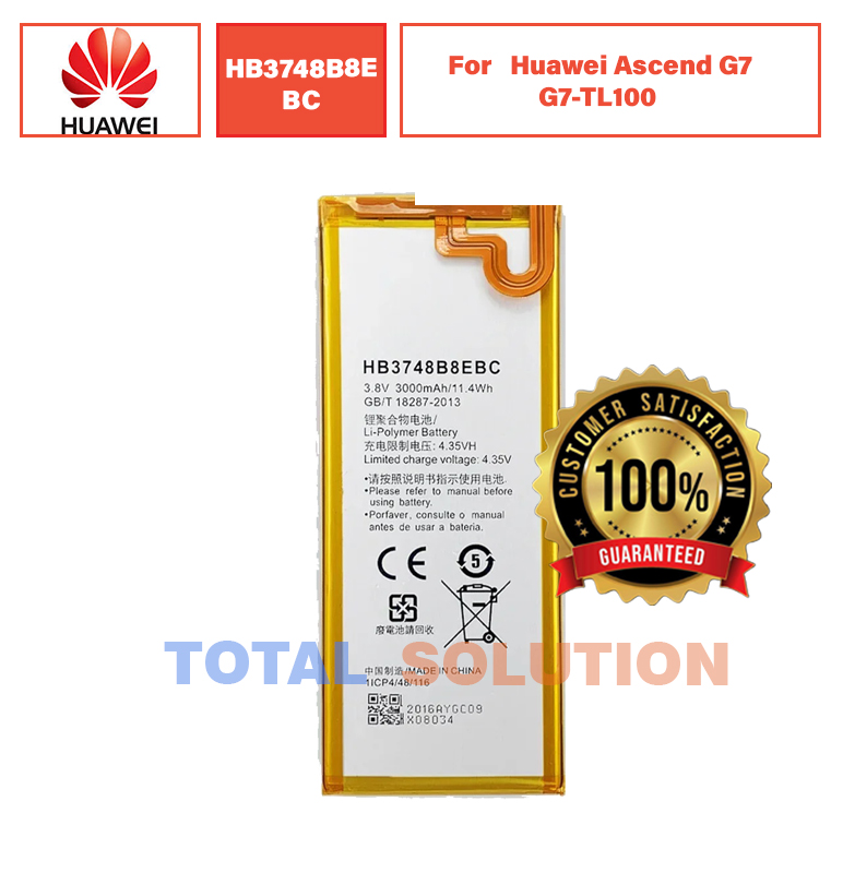 Original HB3748B8EBC Battery For Huawei Ascend G7 G7-TL100 With 3000mAh