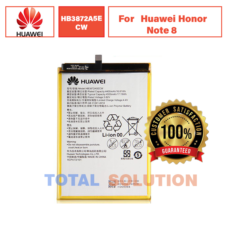 100%Original HB3872A5ECW Battery For Huawei Honor Note 8 With 4500mAh
