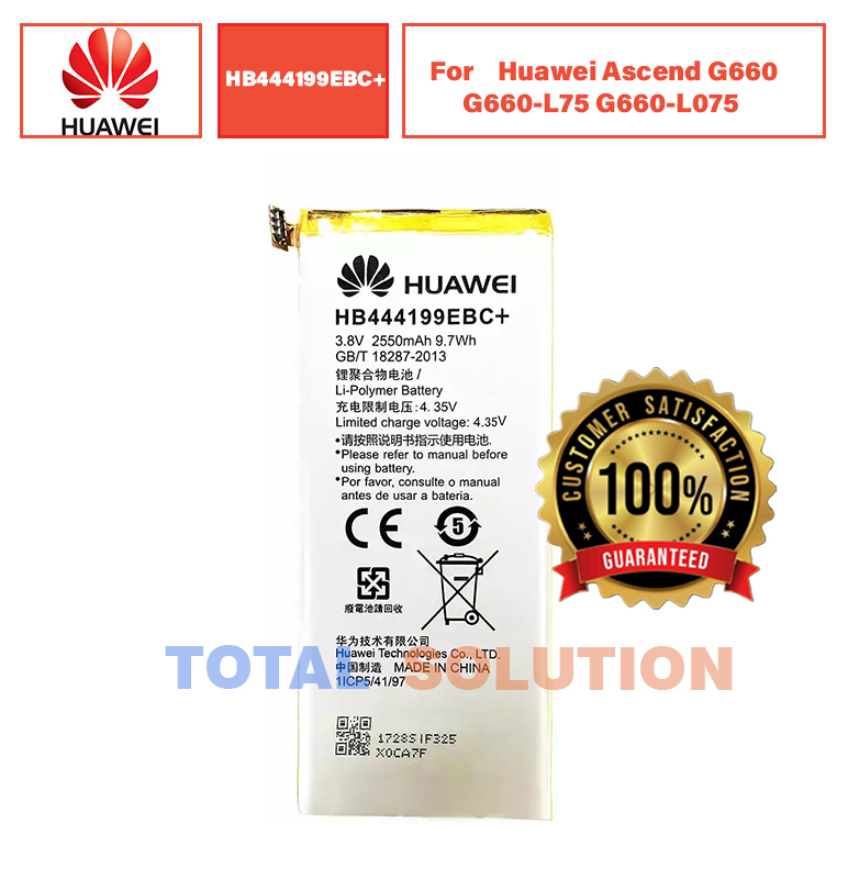 Original HB444199EBC Battery For Huawei Ascend G660 G660-L75 G660-L075 With 2300