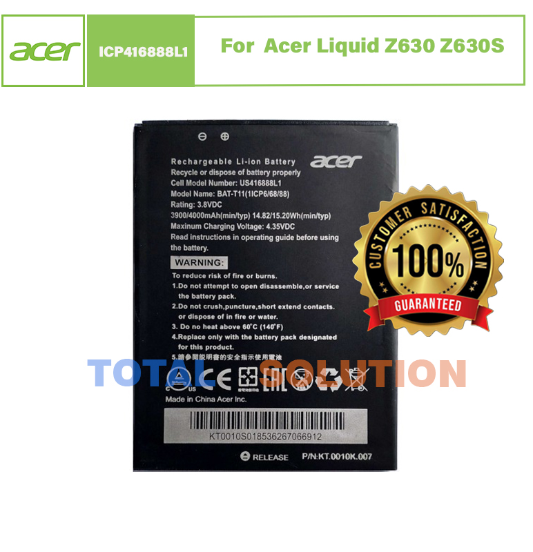 Original Acer BAT-T11 Battery For Acer Liquid Z630 Z630S Mobile ICP416888L1 - 4000mAh