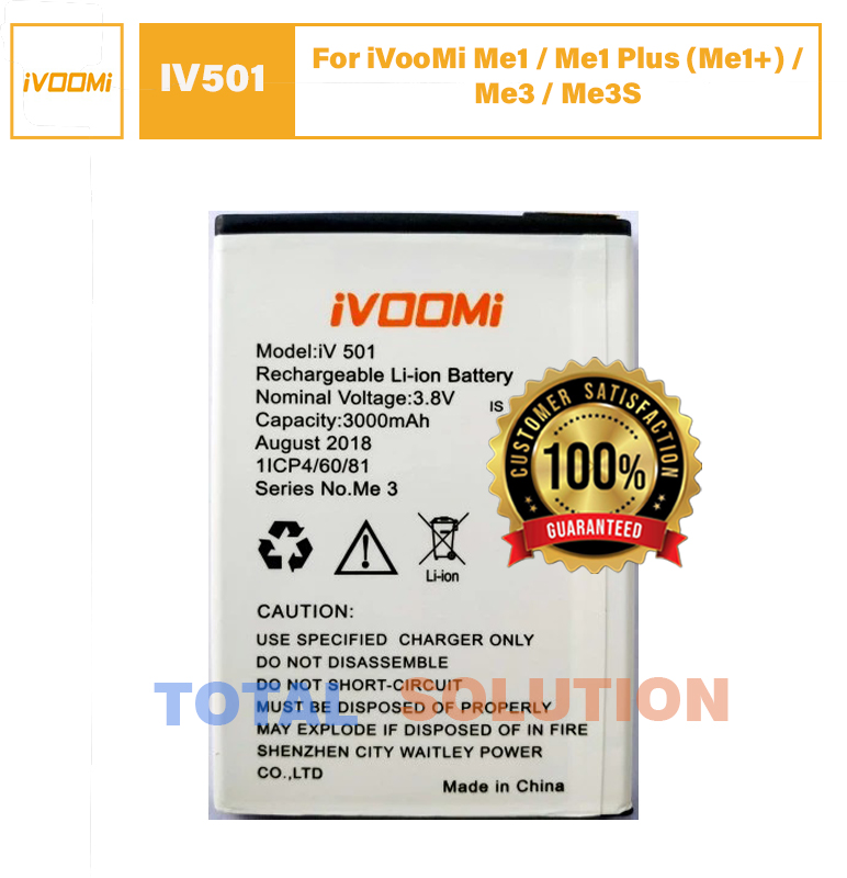 Original iVooMi iV501 Battery For iVooMi ME1 / ME1 Plus / ME3 / ME3S iV 501 - 3000mAh