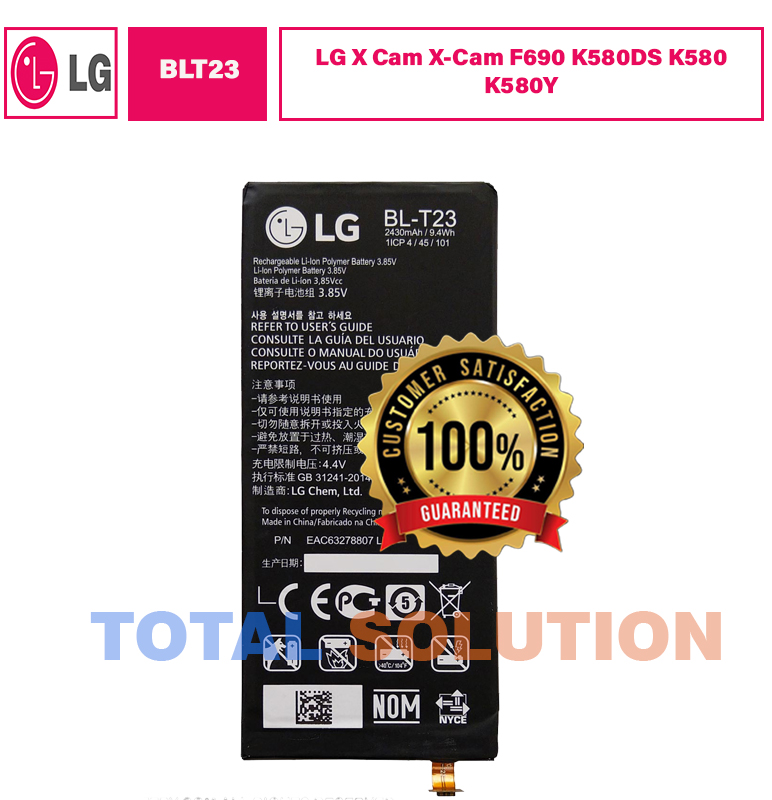 Original LG BL-T23 BLT23 Battery For LG X Cam X-Cam F690 K580DS K580 K580Y - 2520mAh